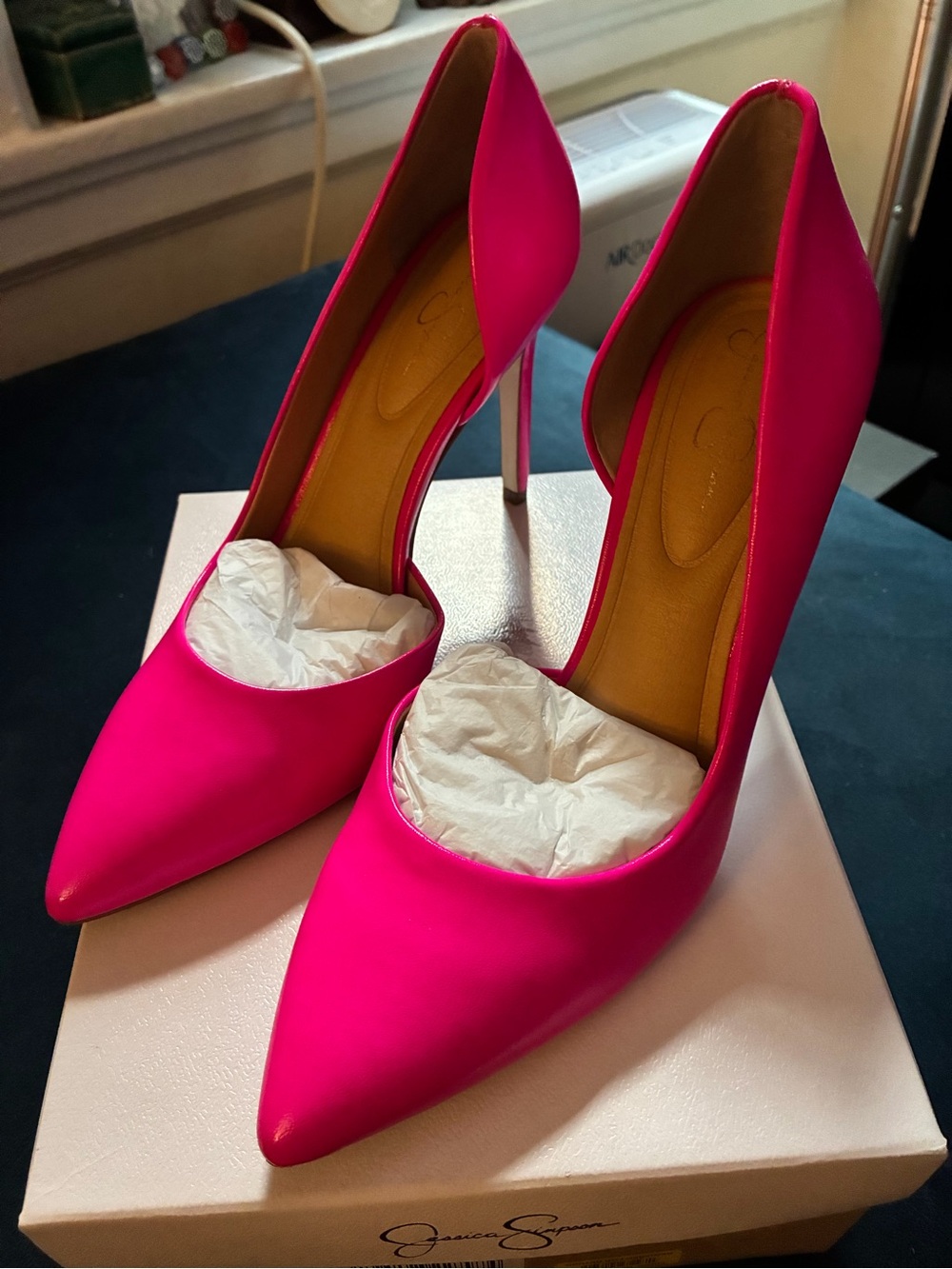 Jessica Simpson Bright Pink Pointed-Toe Stiletto Pumps